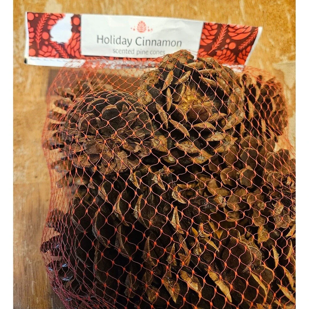 Pine Cones Scented Holiday Cinnamon with Holiday Bow Christmas